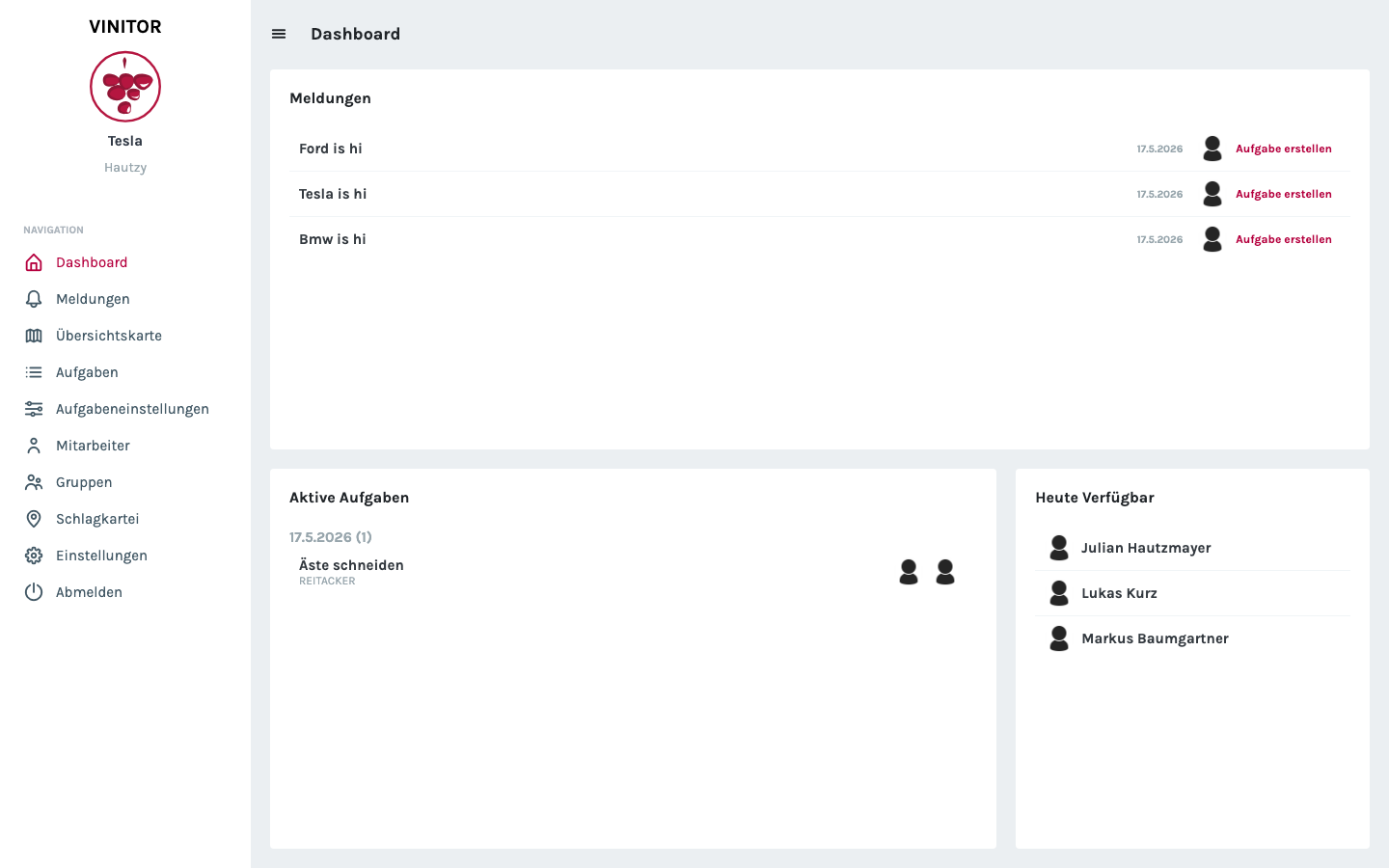 Vinitor Beta — Sortierung, Gruppen & erste App
