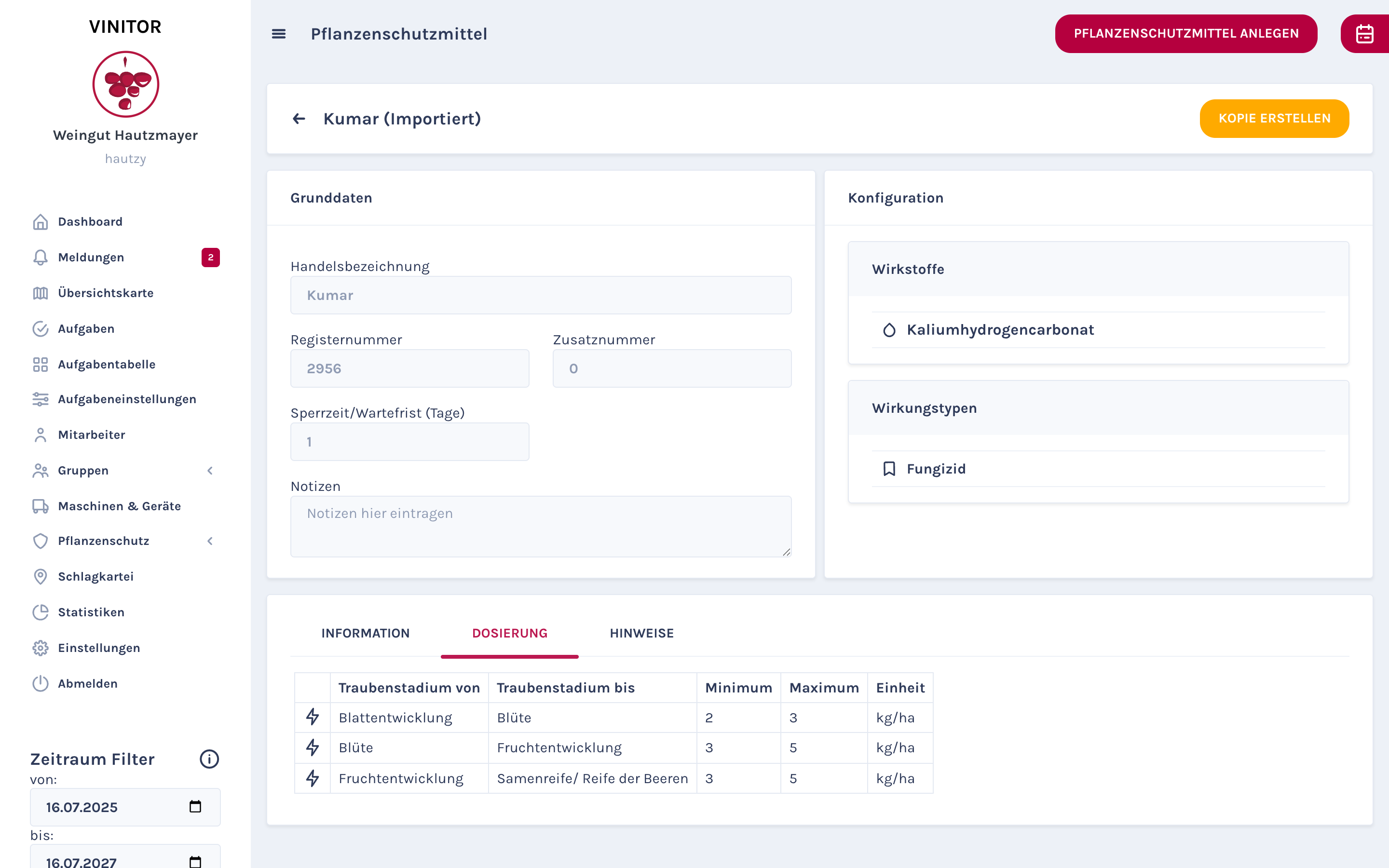 Pflanzenschutzregeln, Spritzplan-Export & Aufgabenoptimierung